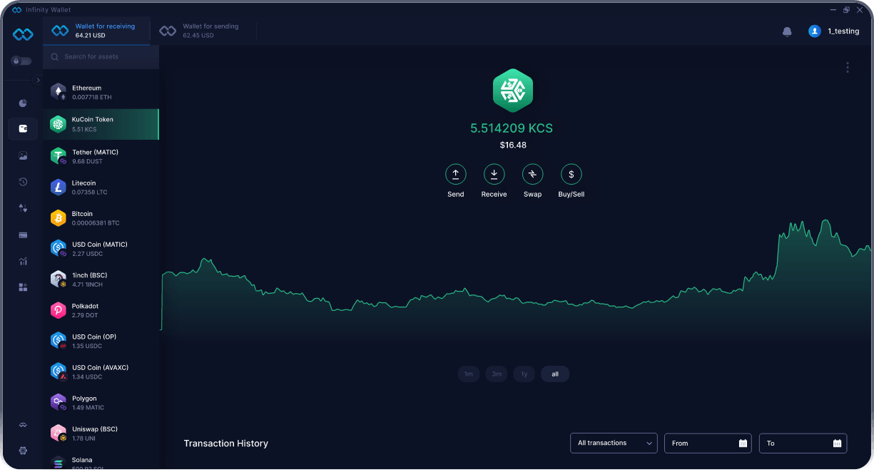 Infinity Desktop KuCoin Tokenウォレット - ベストKCSウォレット