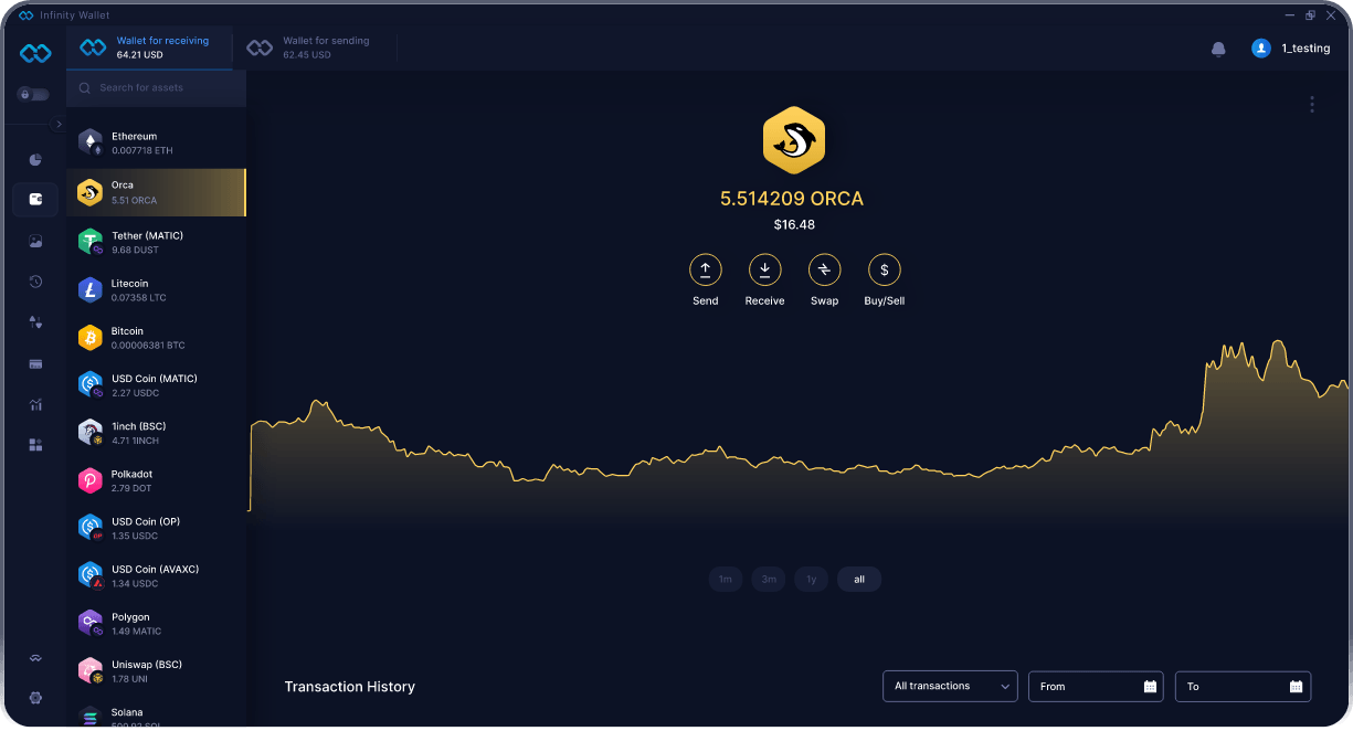 Infinity Desktop Orca Wallet - Best ORCA Wallet