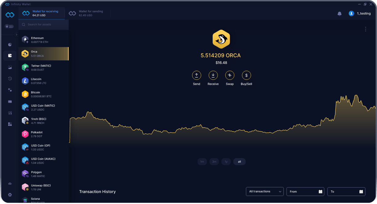 Кошелёк Infinity для ПК - Лучший Кошелёк ORCA