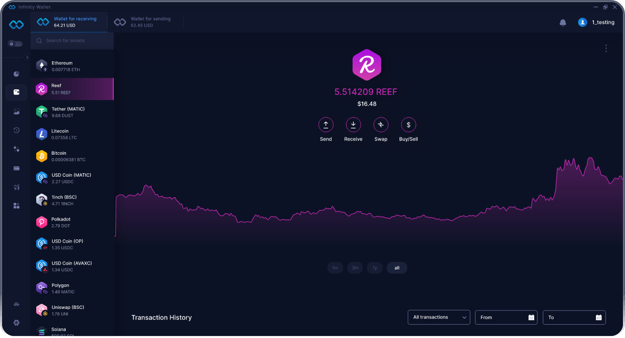 Кошелёк Infinity для ПК - Лучший Кошелёк REEF