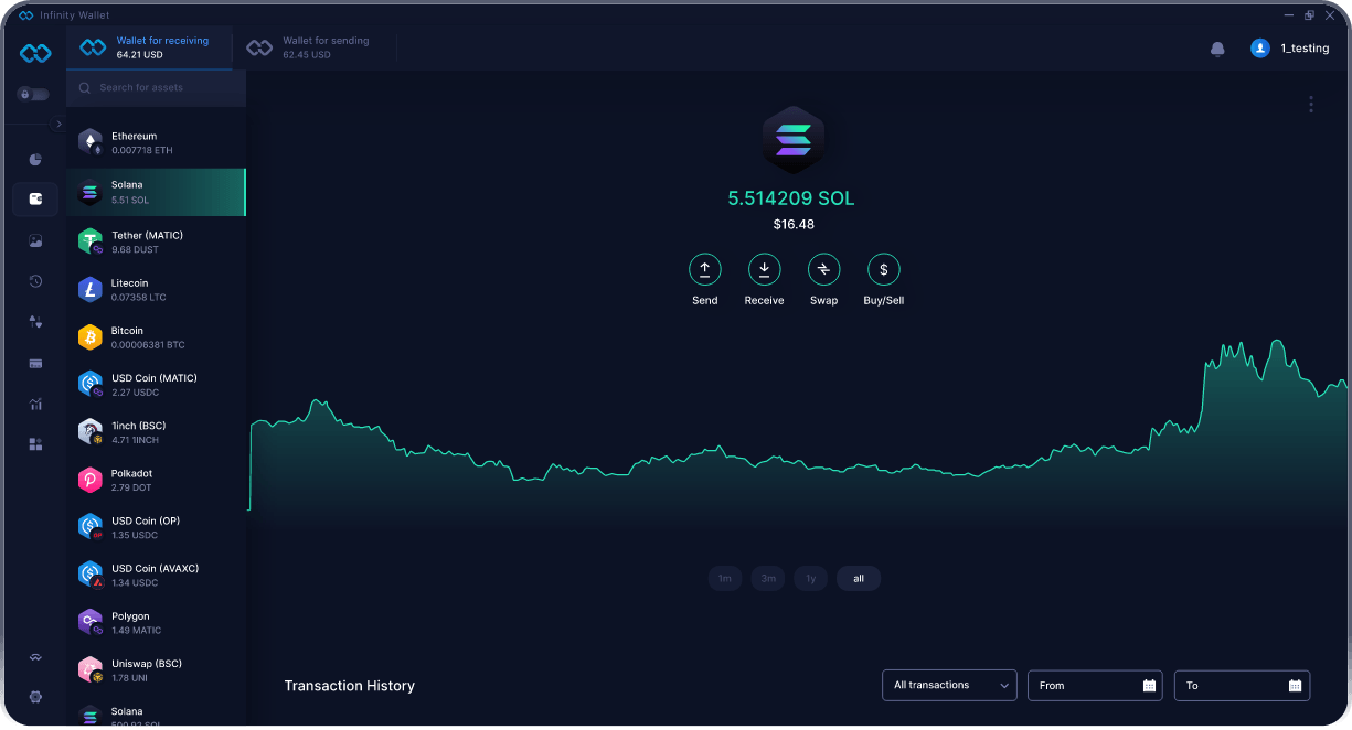 Infinity Desktop Solana Wallet - Melhor Carteira SOL