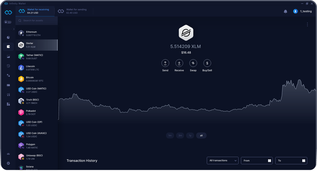 Infinity Desktop Stellar Wallet - Bestes XLM Wallet