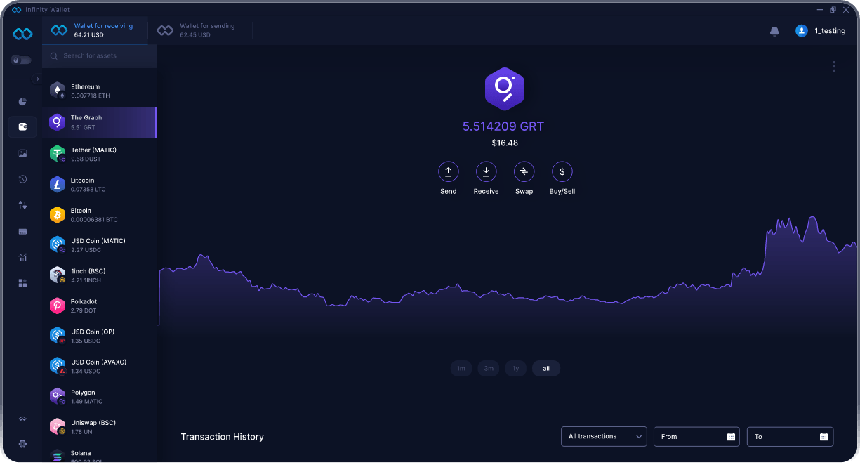 Wallet The Graph de Escritorio de Infinity - Mejor Wallet GRT