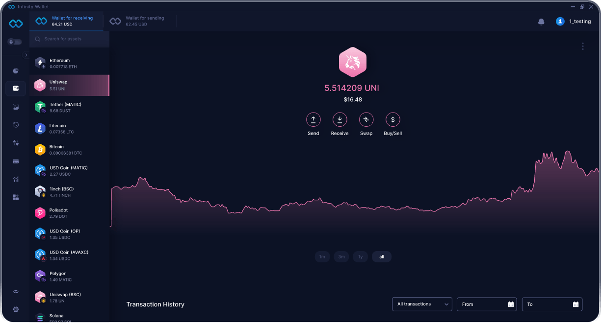 Infinity Desktop Uniswap Wallet - Best UNI Wallet