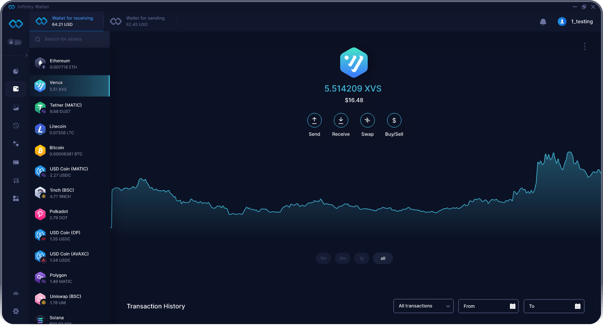 Infinity Desktop Venus Wallet - Melhor Carteira XVS