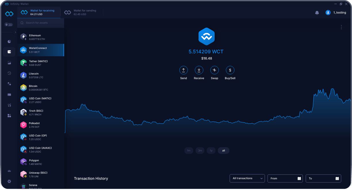 Infinity Desktop WalletConnect Wallet - Best WCT Wallet