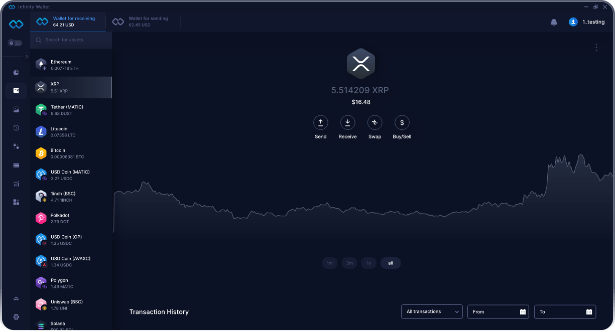 Infinity Desktop XRP Wallet - Miglior Portafoglio XRP