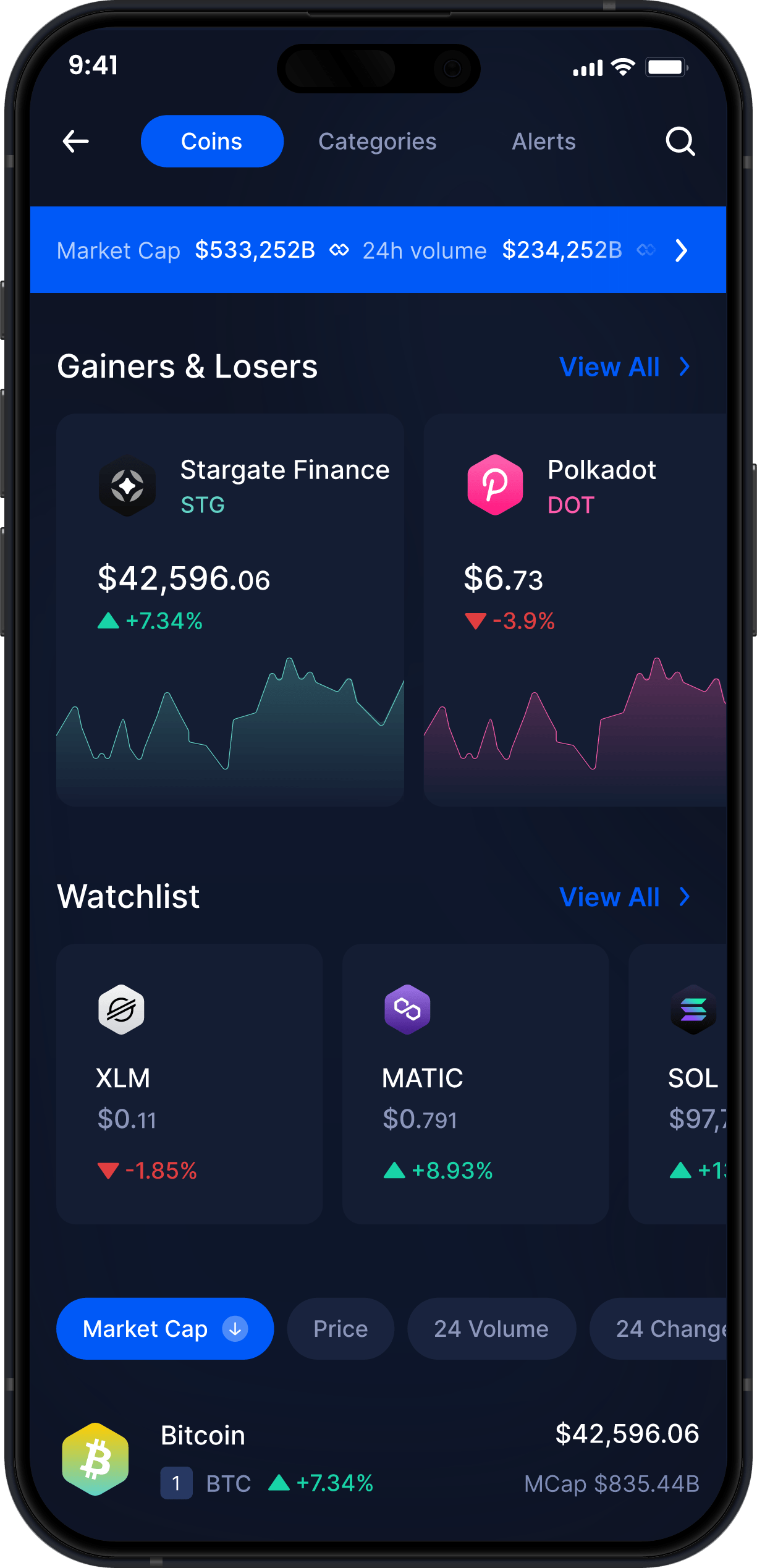 Portefeuille Mobile Stargate Finance Infinity - Statistiques & Suivi du Marché STG