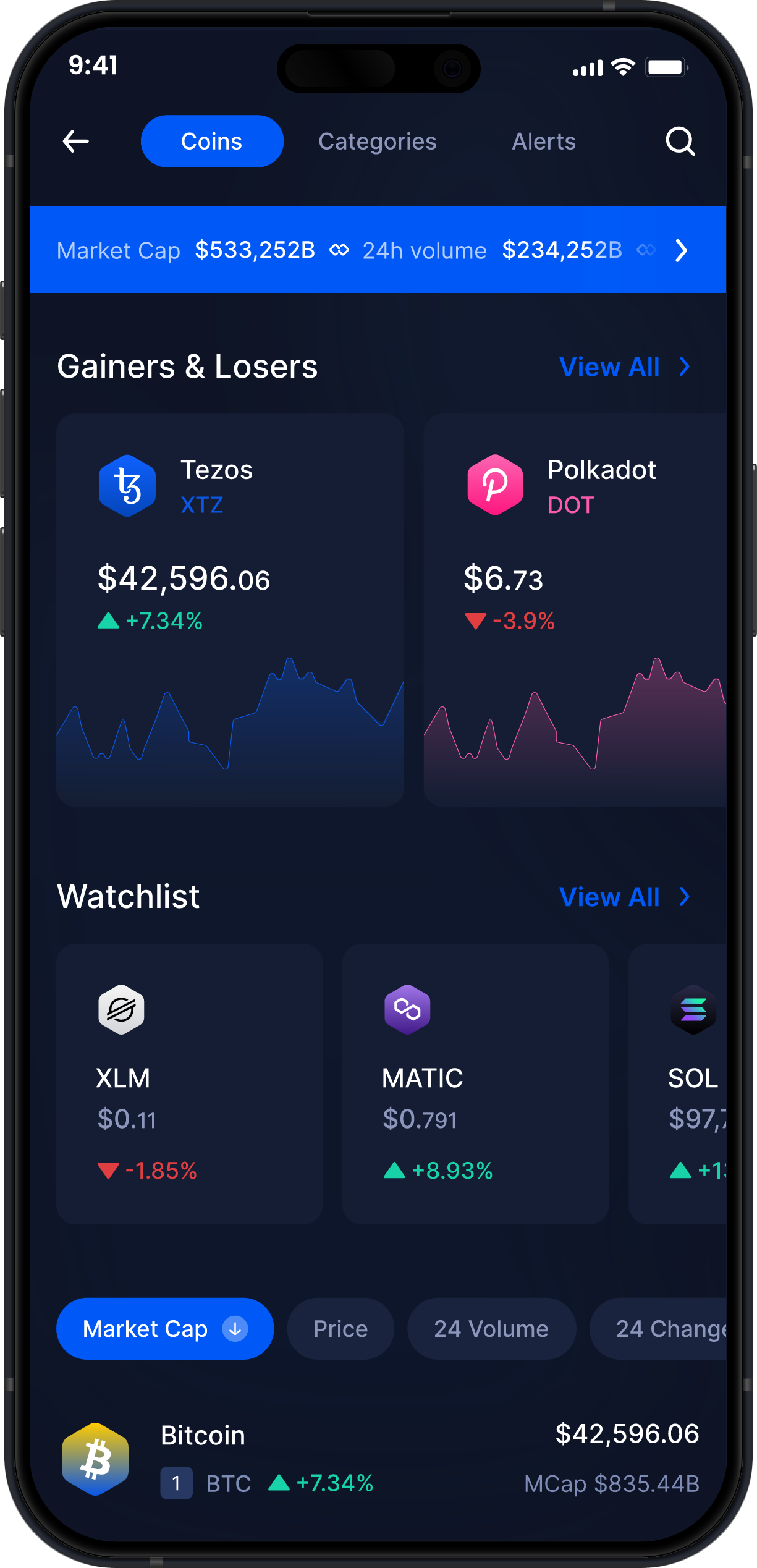 Infinity Mobile Tezos Wallet - XTZ Market Stats & Tracker