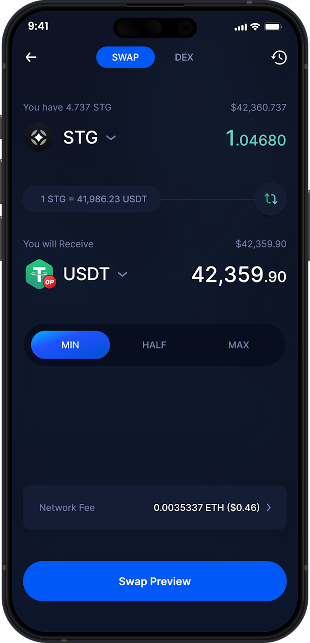Infinity Mobile Stargate Finance Wallet - Scambia STG