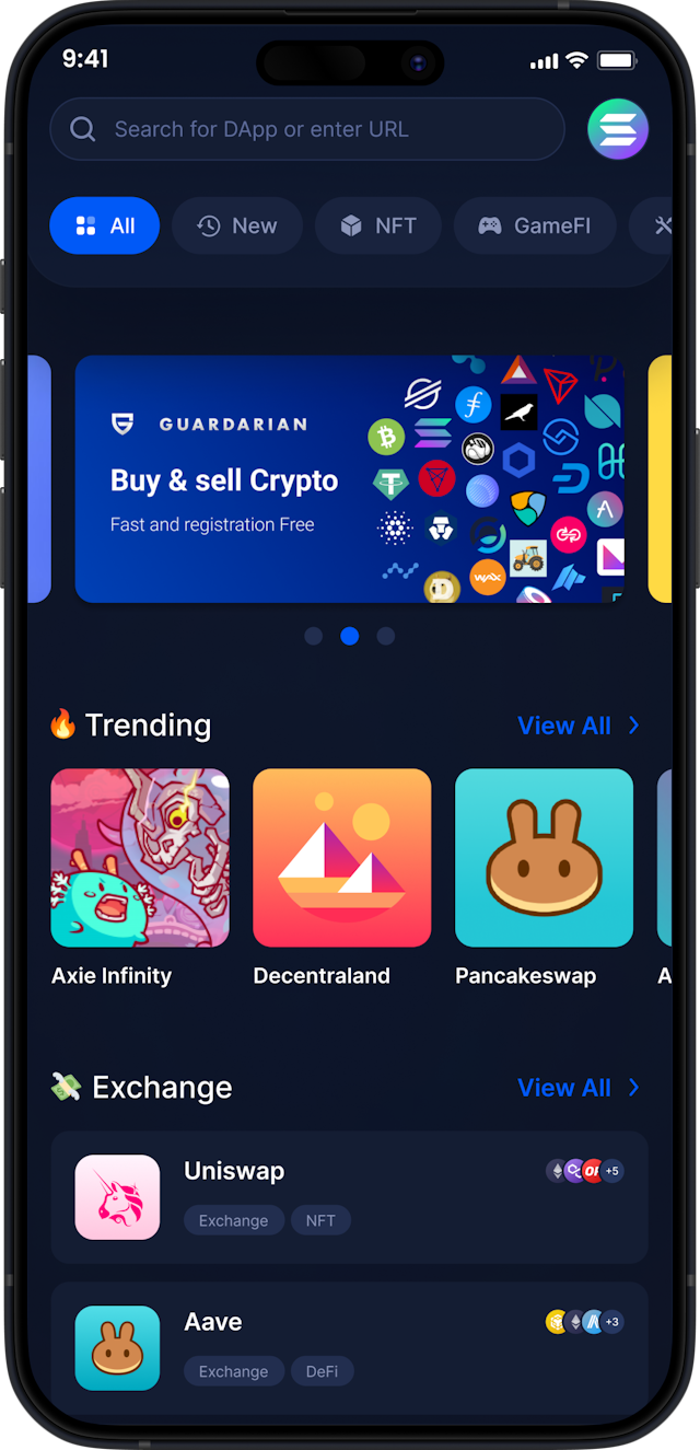 Infinity Mobile ChainLink Wallet - DApp Store