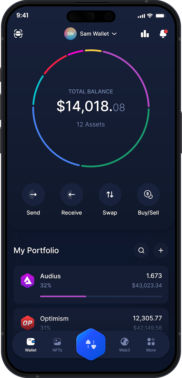 Infinity Mobile Audius Wallet - Dashboard AUDIO