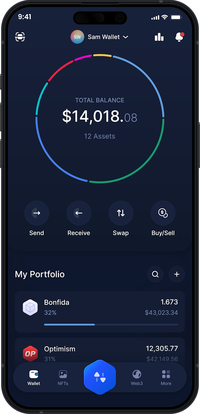 Infinity Mobile Bonfida Wallet - FIDA Dashboard