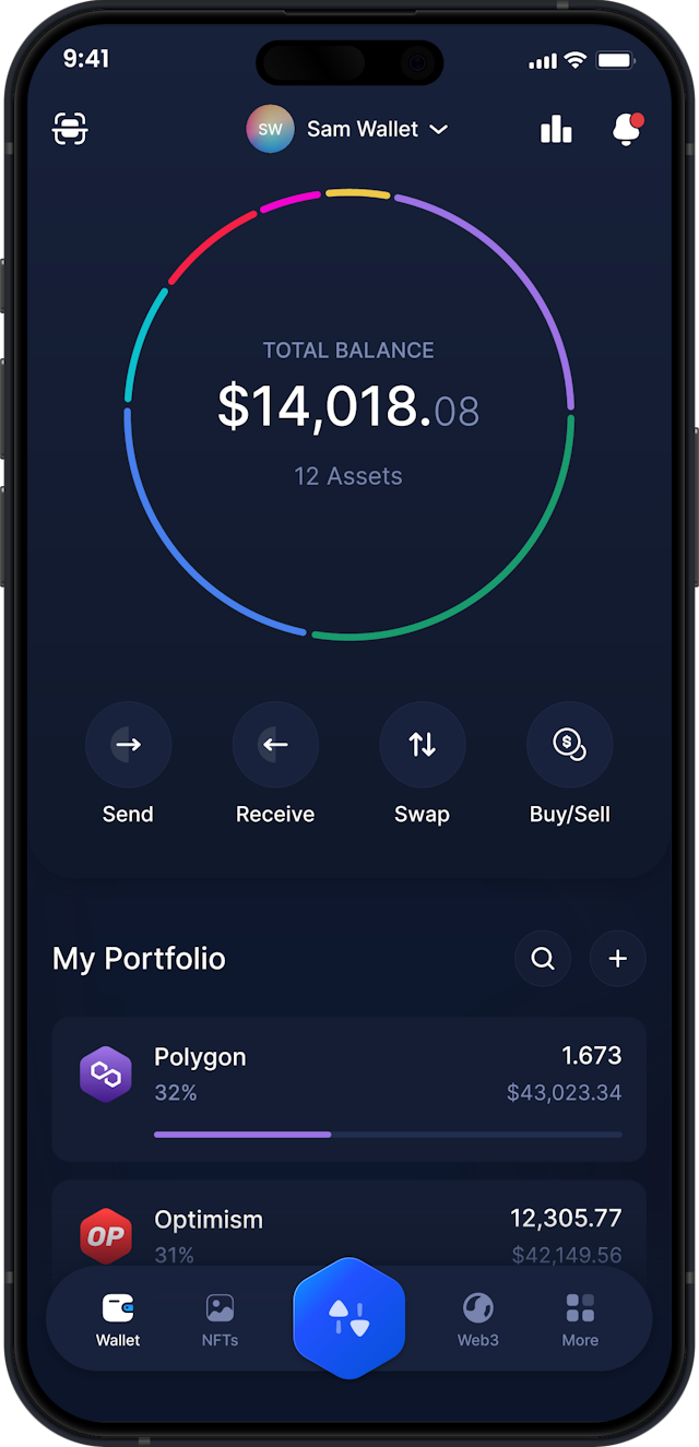 Infinity Móvel Polygon Wallet - Painel MATIC