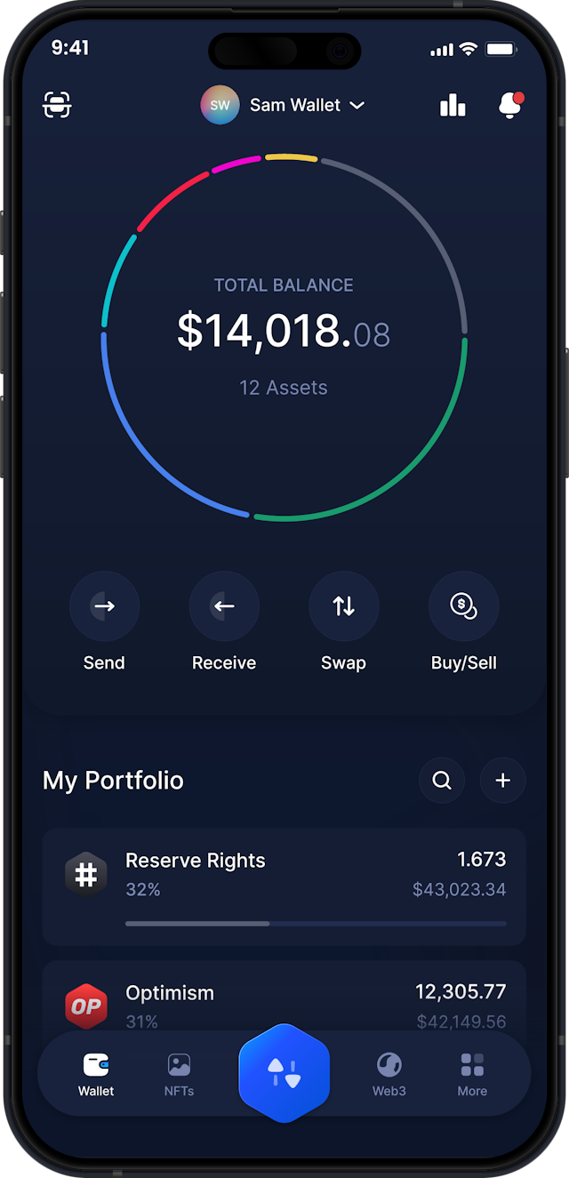 Infinity Mobile Reserve Rights Wallet - Dashboard RSR