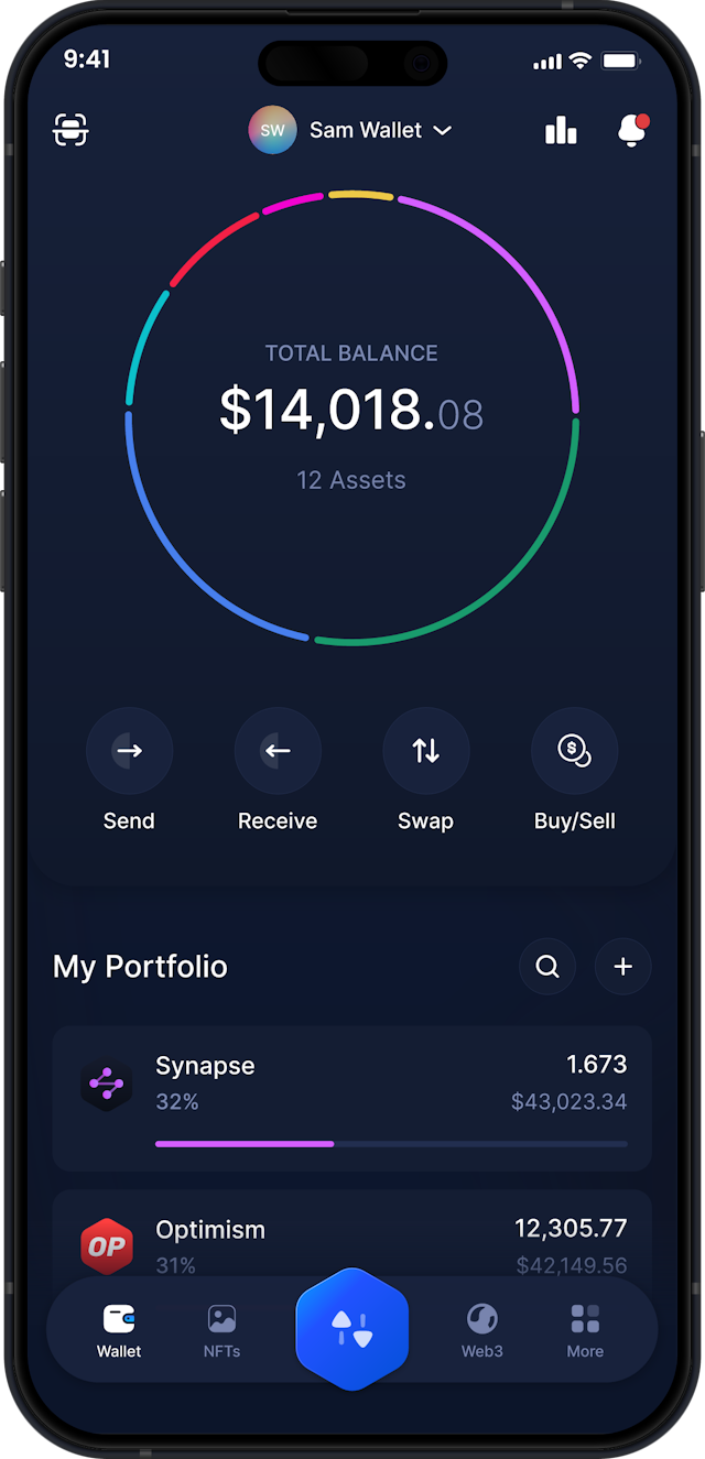 Infinity Mobile Synapse Wallet - SYN Dashboard