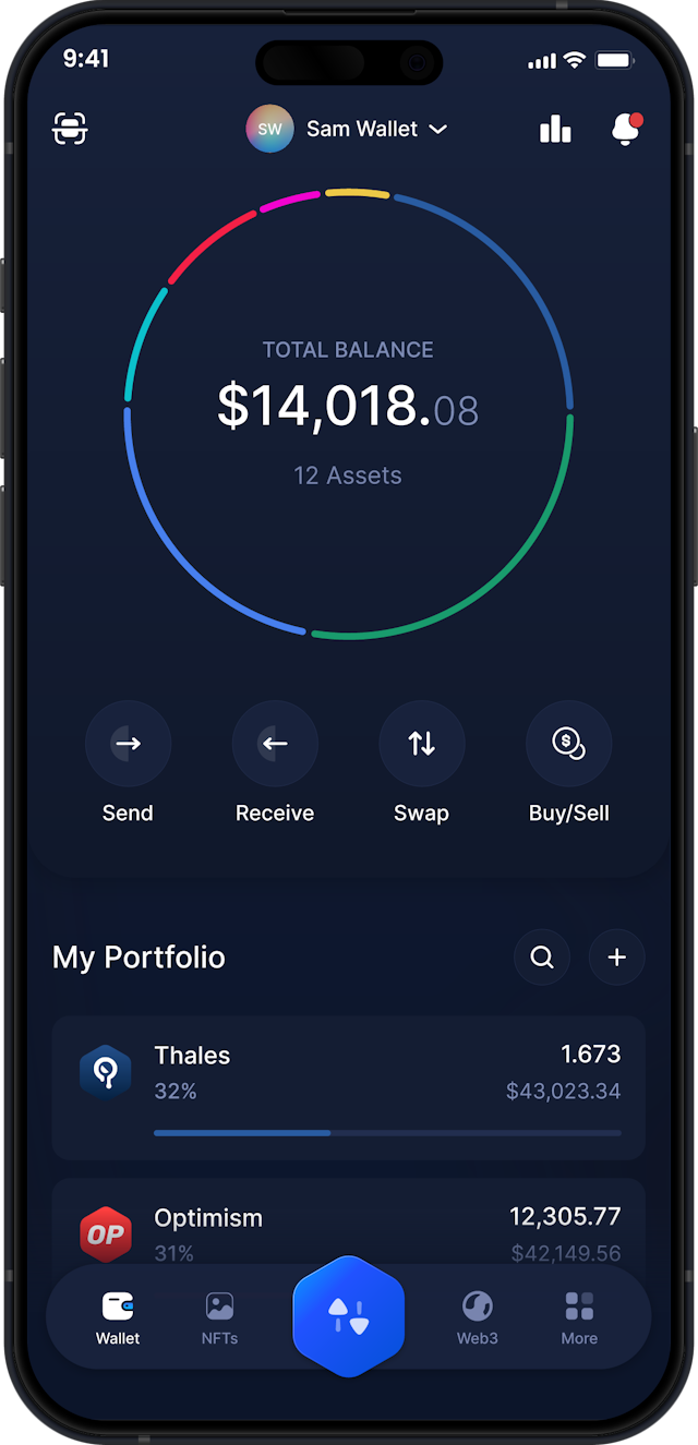 Infinity Mobile Thales Wallet - Dashboard THALES