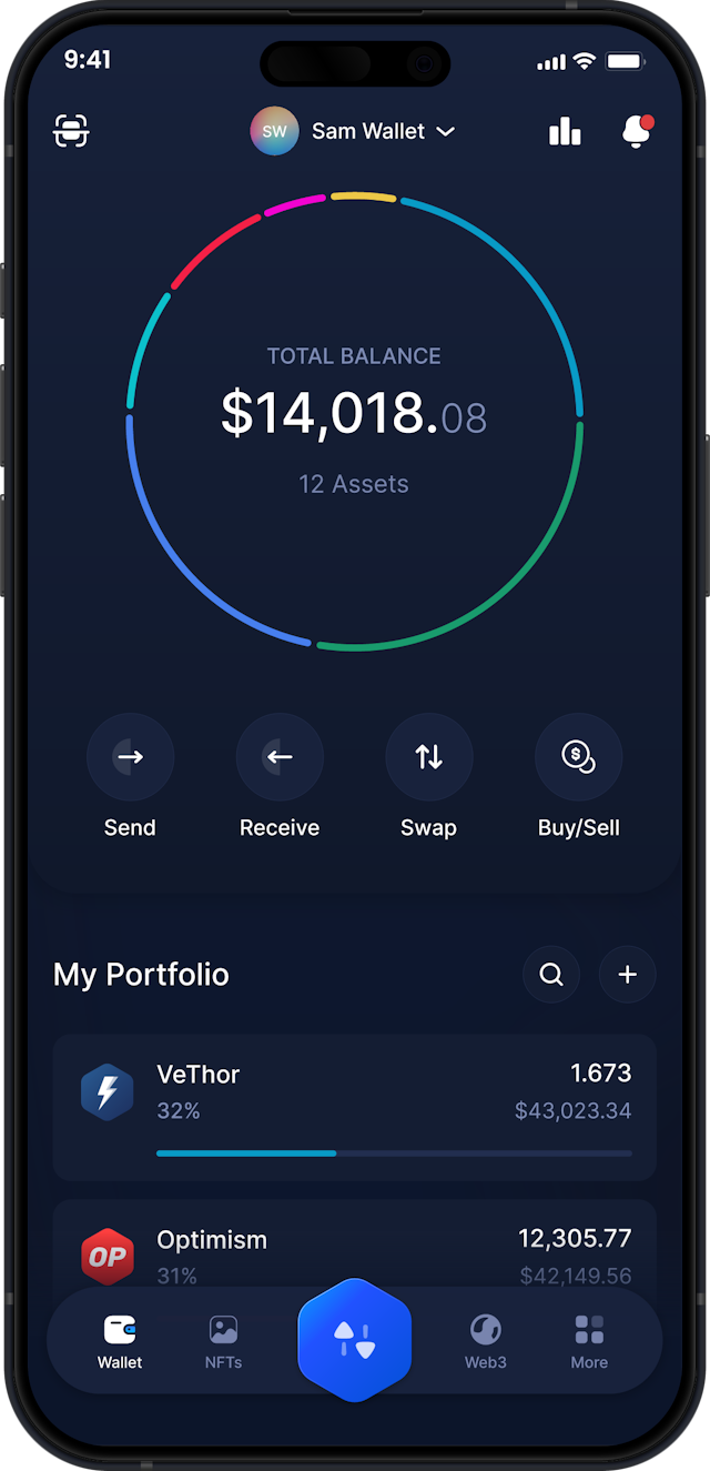 Infinity Mobile VeThor Wallet - VTHO Dashboard