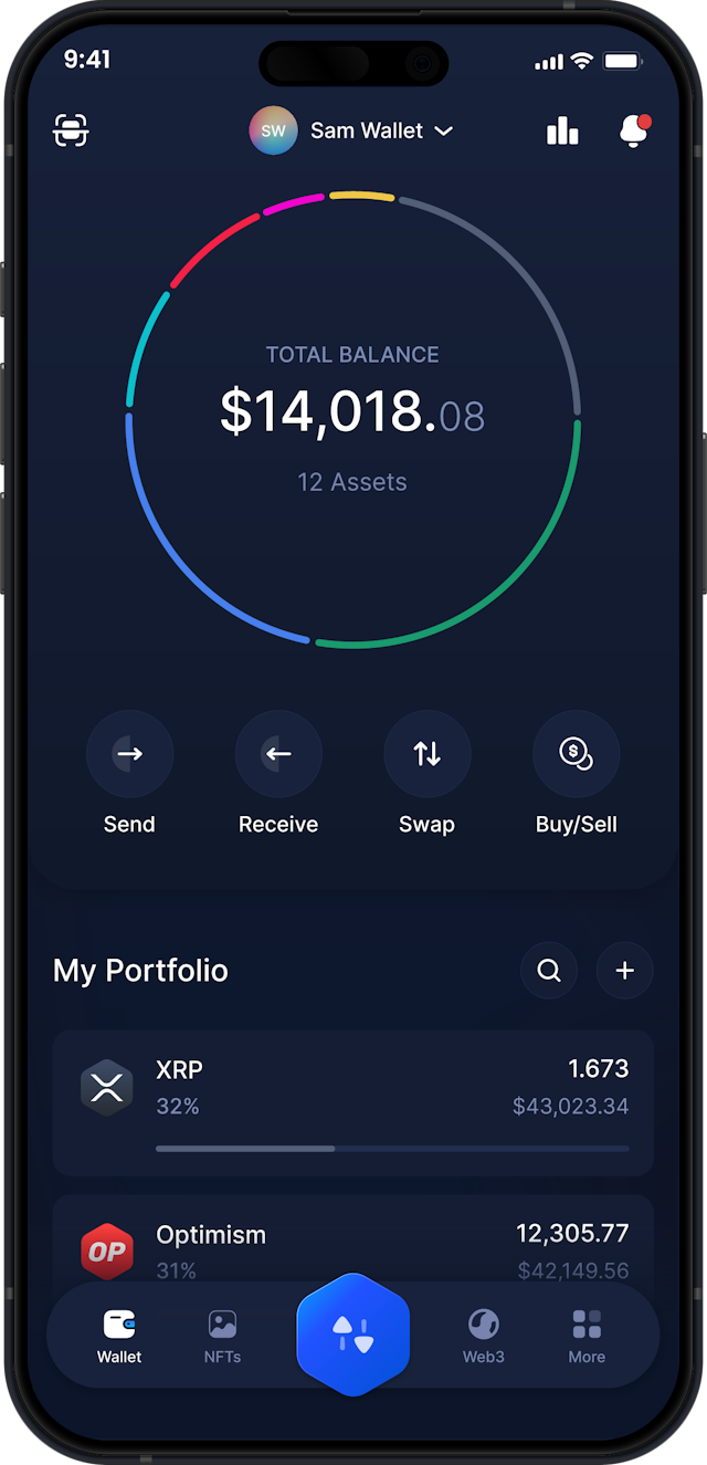 Infinity Mobile XRP Wallet - Dashboard XRP