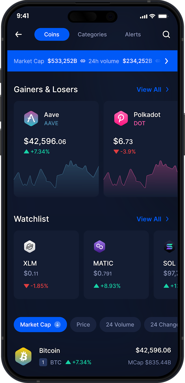 Infinity Mobile Aave Wallet - AAVE Market Stats & Tracker