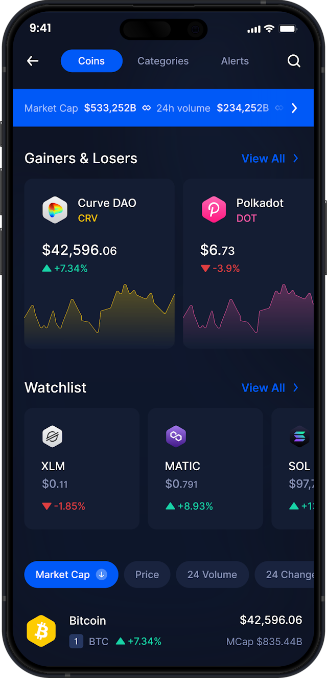 Infinity Mobile Curve DAO Wallet - CRV Market Stats & Tracker