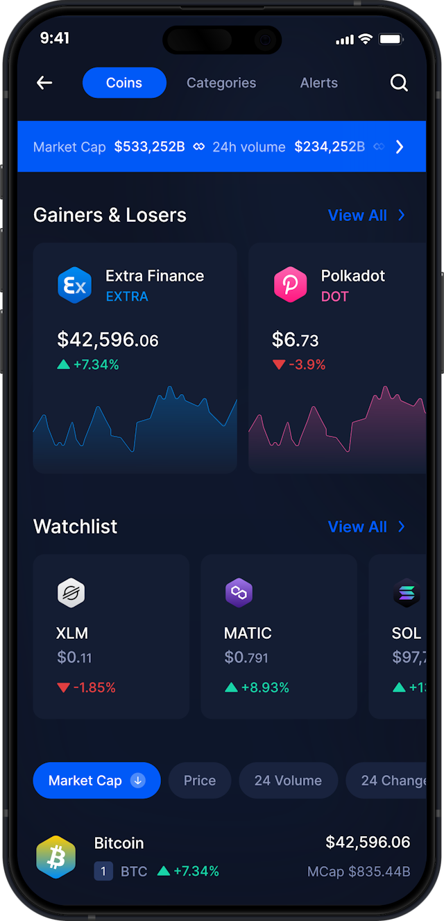 Infinity Mobile Extra Finance Wallet - EXTRA Market Stats & Tracker