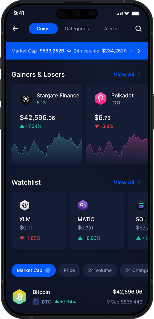 Infinity Móvel Stargate Finance Wallet - Estatísticas e Rastreador de Mercado STG