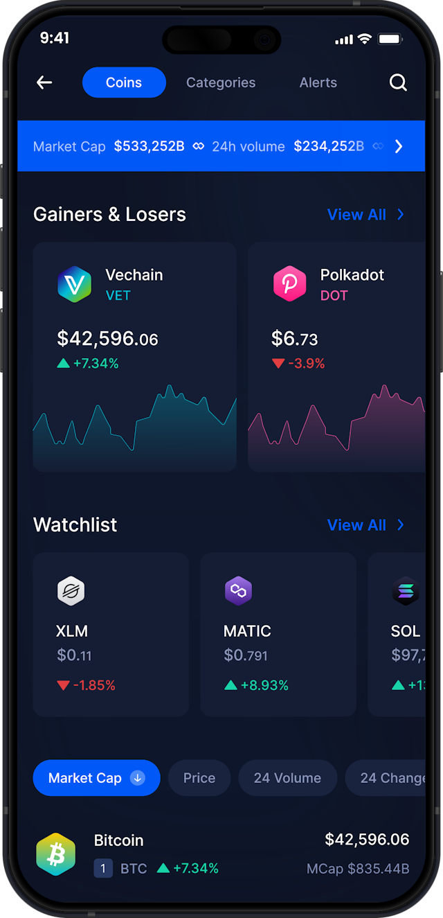 Infinity Mobile Vechain Wallet - VET Market Stats & Tracker