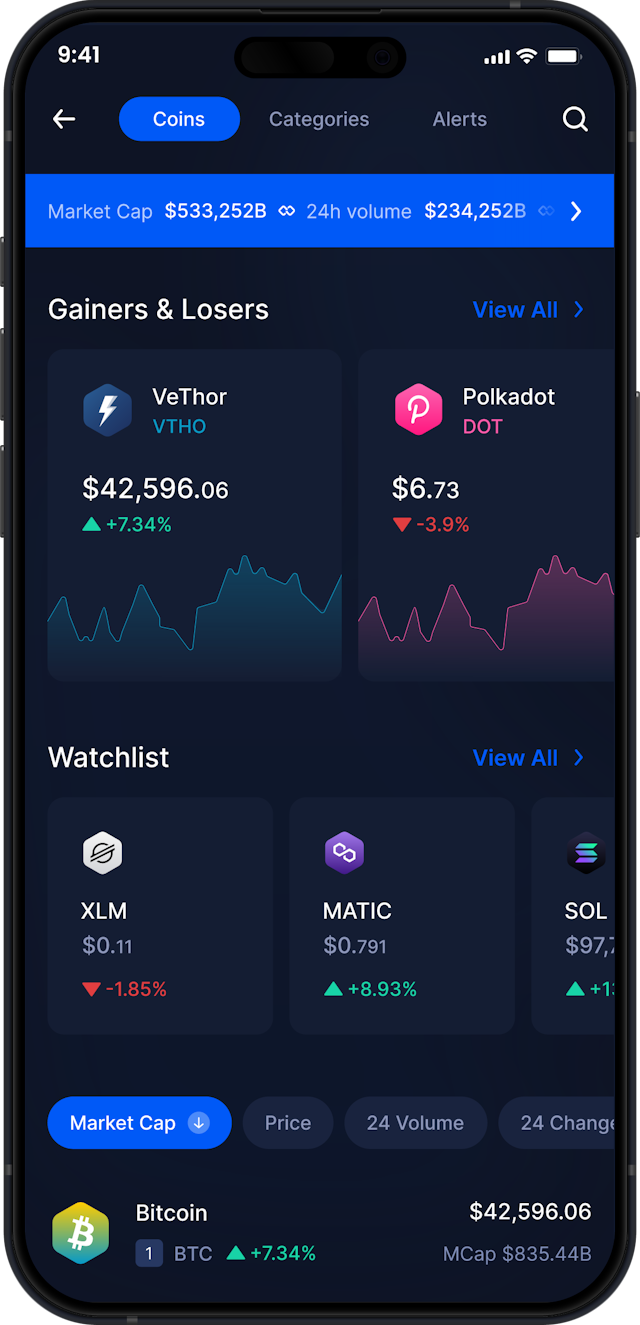 Wallet VeThor Móvil de Infinity - Estadísticas y Rastreador de Mercado de VTHO