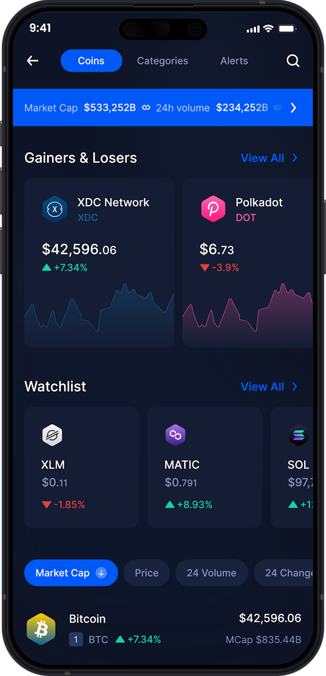 Infinity Móvel XDC Network Wallet - Estatísticas e Rastreador de Mercado XDC
