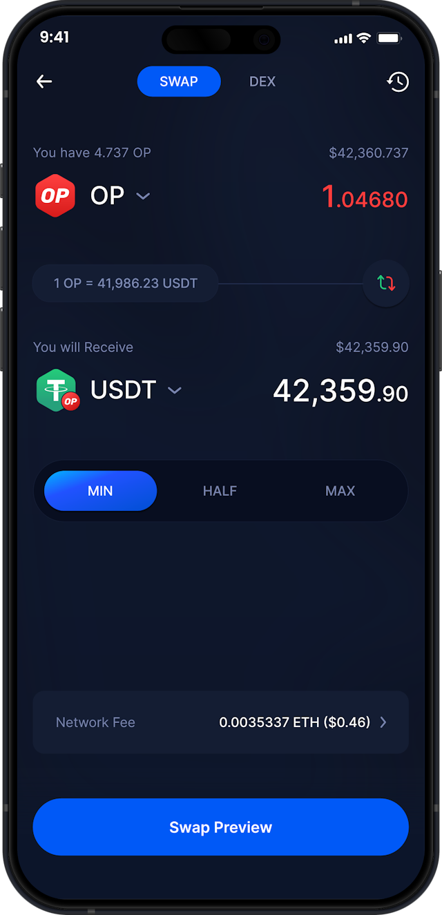 Infinity Mobile Optimism Wallet - Scambia OP